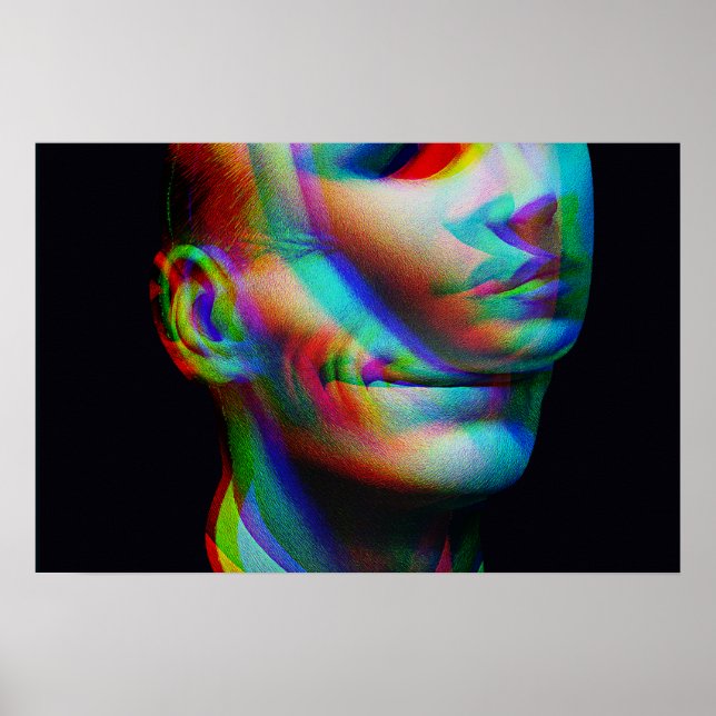 Surreal Smiling Man (Matte Print) Poster (Front)