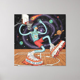 Surreal Space Dunk Stretched Canvas Print