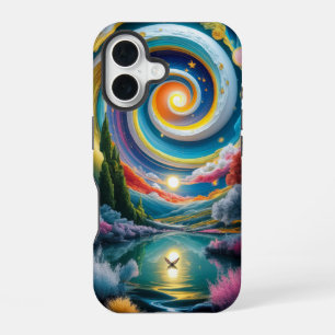 Surreal Spiral Galaxy iPhone 16 Case