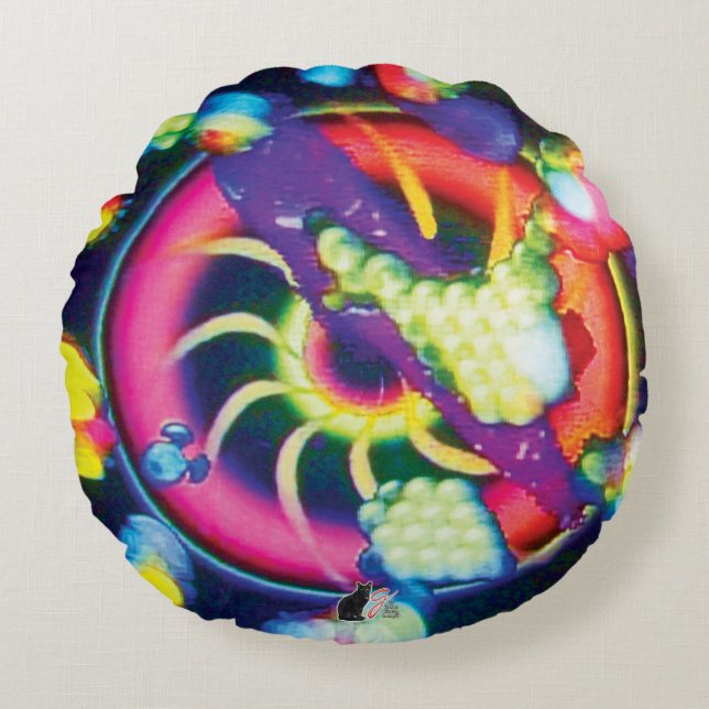 Surreal Spiral Round Cushion (Front)