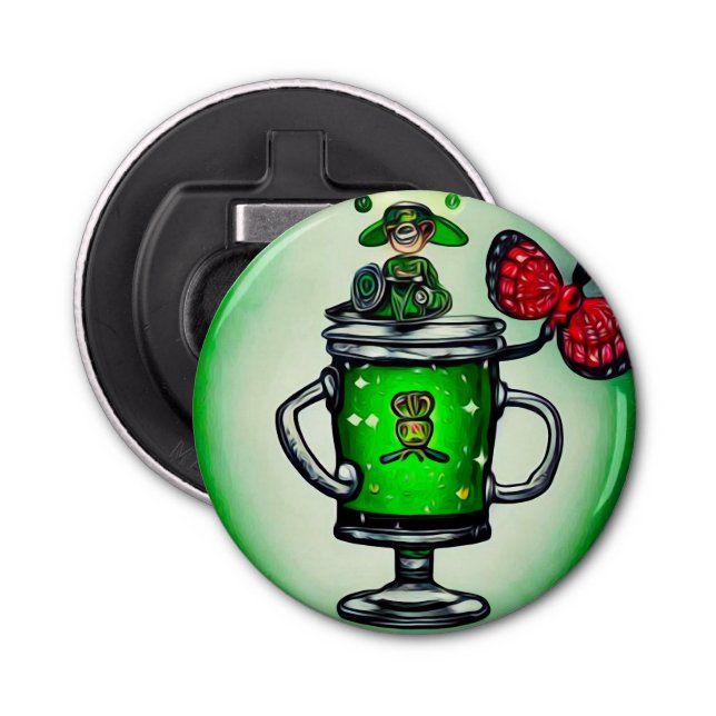 Surreal St. Patrick’s Day Green Beer Bottle Opener (Front)