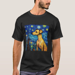 Surreal Starry Night Italian Greyhound Dog Long Sl T-Shirt