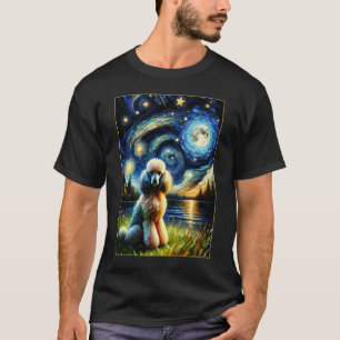 Surreal Starry Night Poodle Dog Lover T-Shirt