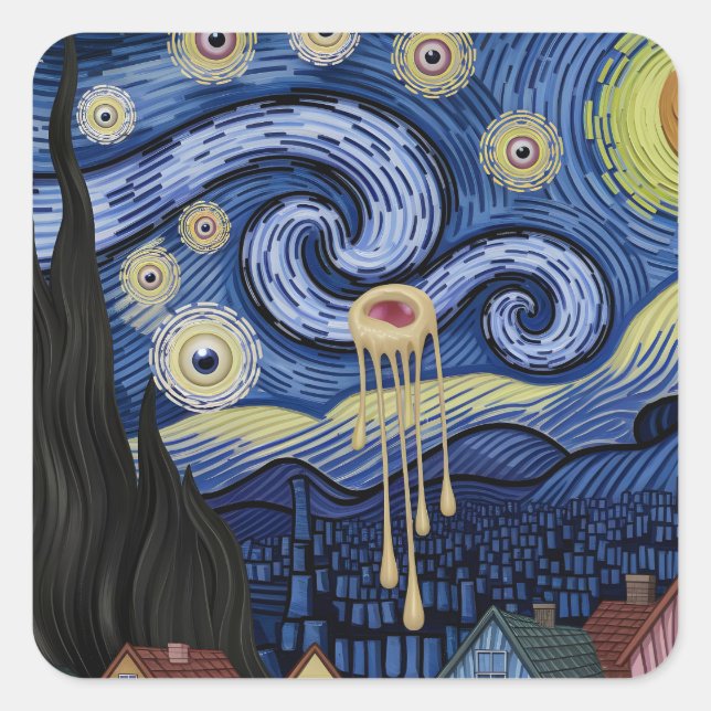 Surreal Starry Night Sticker (Front)