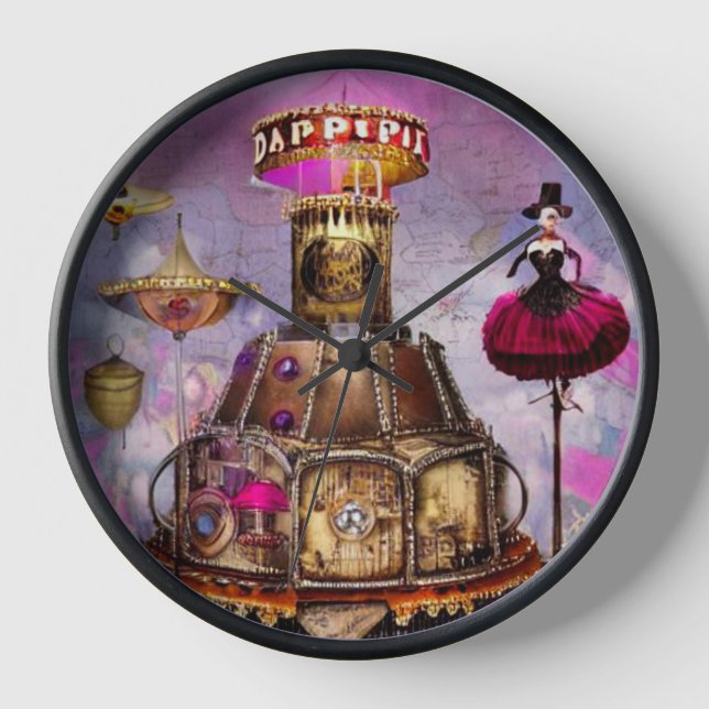 Surreal Steampunk Circus Ringmaster Clock (Front)