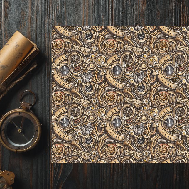 Surreal Steampunk Gears Pattern  Tissue Paper (Creator Uploaded)
