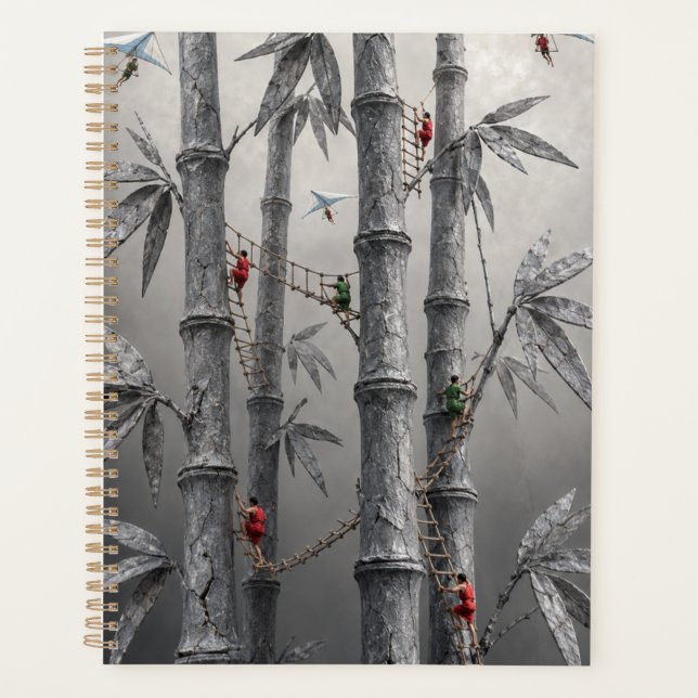 Surreal Stone Bamboo Adventure Hardcover Notebook Planner (Front)