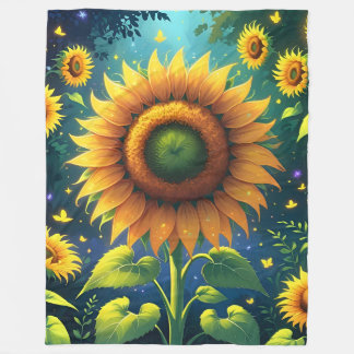 Surreal Sunflowers Fleece Blanket