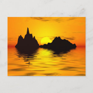 Surreal sunset postcard