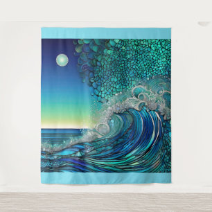 Surreal Surf Seascape Tapestry