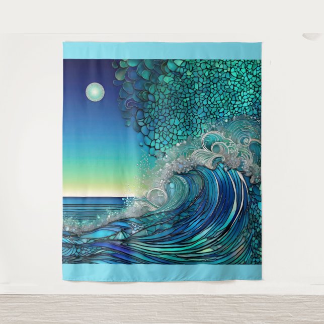 Surreal Surf Seascape Tapestry (Front)