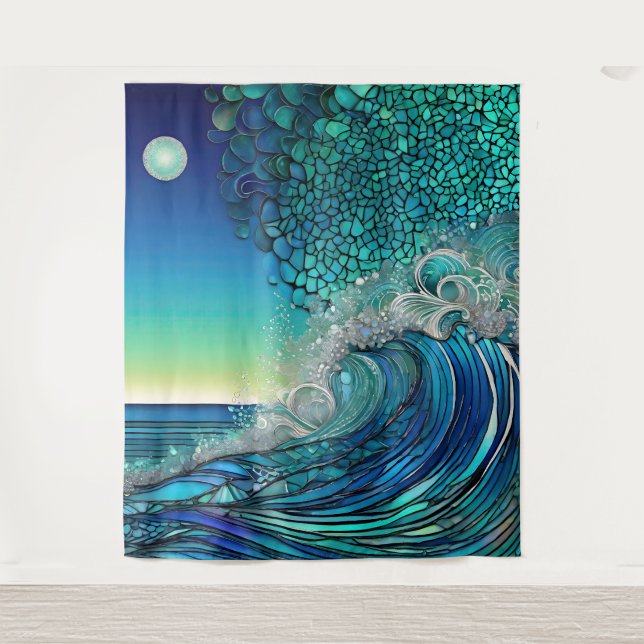 Surreal Surf Seascape Tapestry (Front)