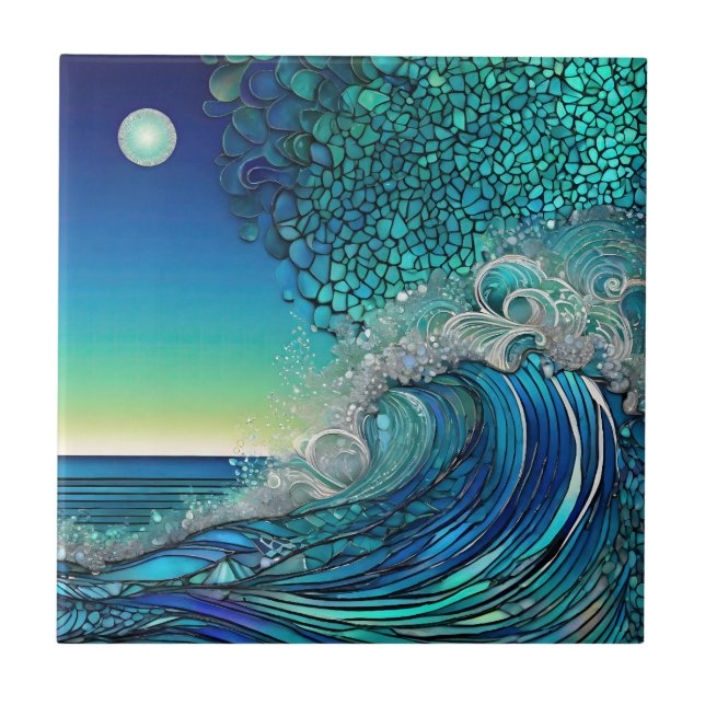 Surreal Surf Seascape Tile (Front)