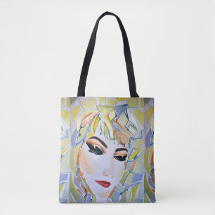 Surreal Swedish Fashionista Vivid Portrait Tote Bag