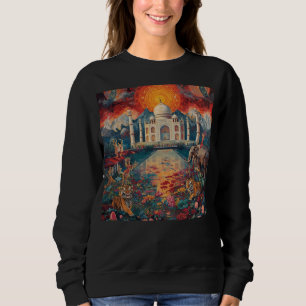 Surreal Taj Mahal Dreamscape Vibrant India Sweatshirt