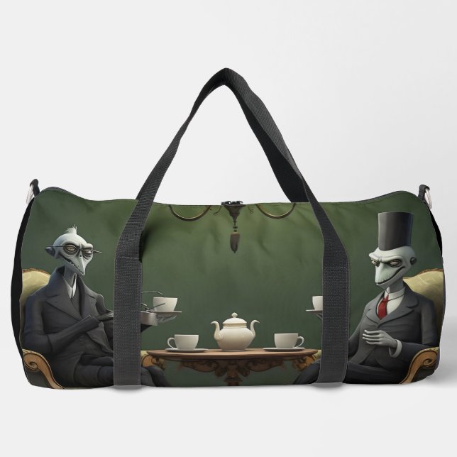 Surreal Tea time on the weird side. 5 Duffle Bag (Front)