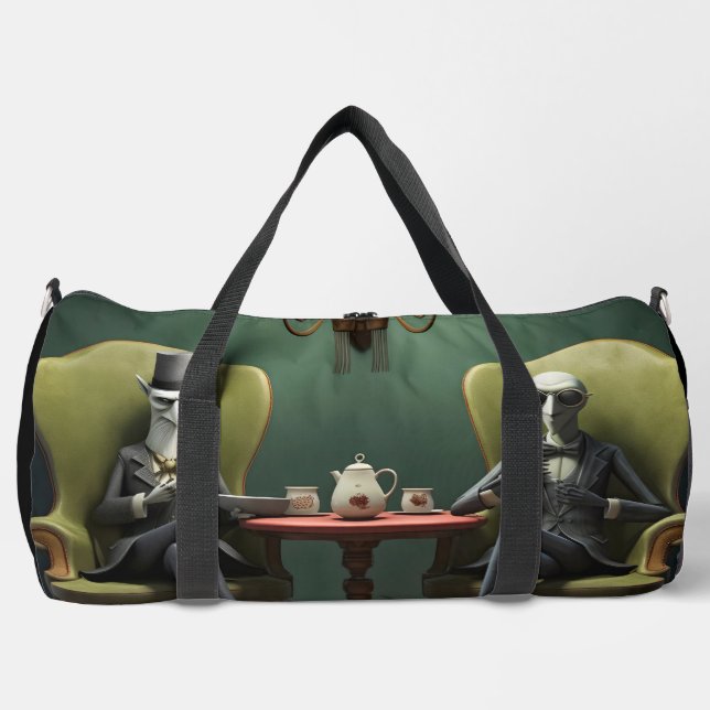 Surreal Tea time on the weird side. 8 Duffle Bag (Front)
