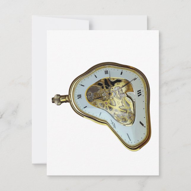 Surreal Time Flat Greeting Card (Front)