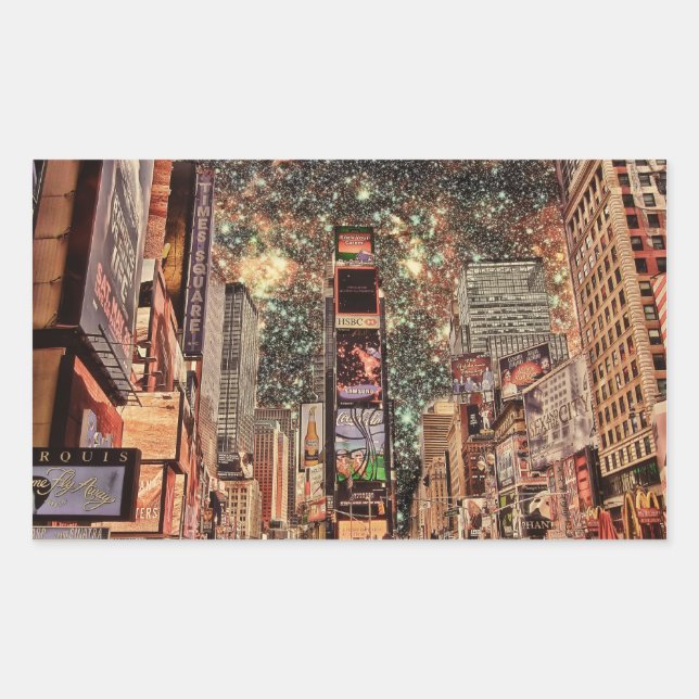 Surreal Times Square Rectangular Sticker (Front)