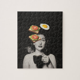 Surreal Toast with an Egg Woman With Coffee Jigsaw Puzzle