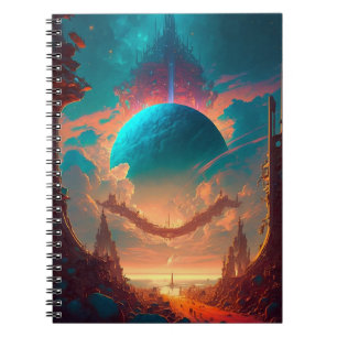 Surreal Towers Planet Visionary Landscape Notebook