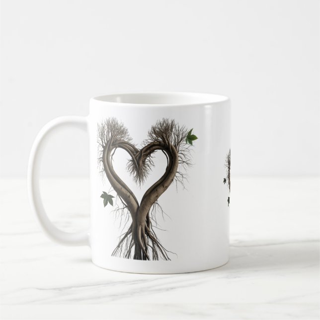 Surreal Tree Roots Heart Classic Mug (Left)