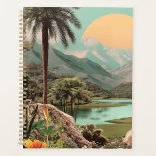 Surreal Tropical Lake With Palm Trees Planner