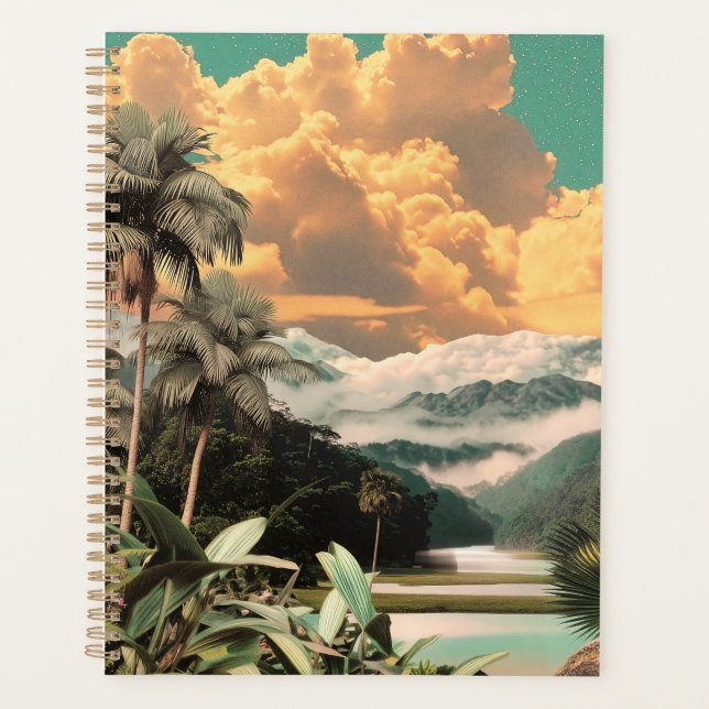 Surreal Tropical Valley With Palm Trees Planner (Front)
