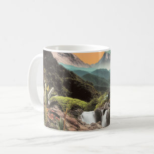 Surreal Tropical Valley With Waterfalls Coffee Mug