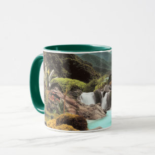 Surreal Tropical Valley With Waterfalls Mug
