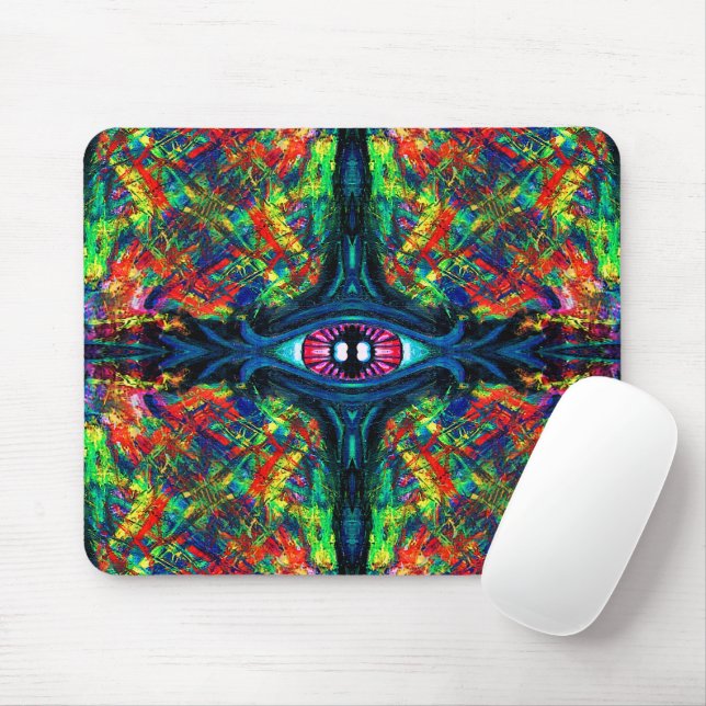 Surreal Twisted Trippy Eye Visionary Oil Painting  Mouse Mat (With Mouse)