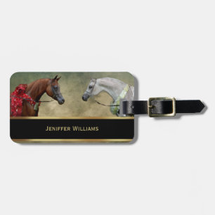 Surreal two horses painting.                       luggage tag