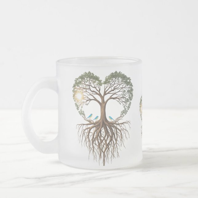 Surreal Unconditional Love Frosted Glass Mug (Left)
