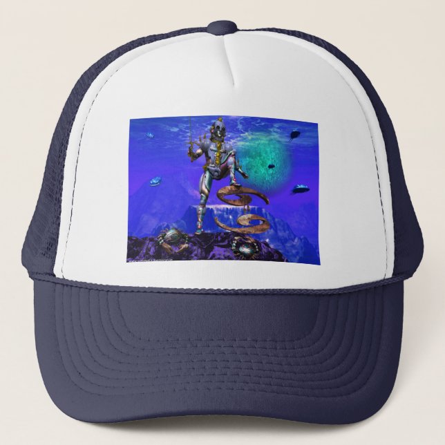 SURREAL UNDERSEA / Cancer Zodiac Birthday Sign Trucker Hat (Front)
