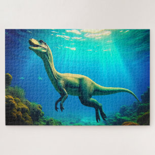 Surreal Underwater Dinosaur Scene Jigsaw Puzzle