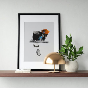 Surreal vintage crazy art poster