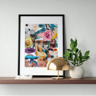 Surreal vintage crazy art  poster