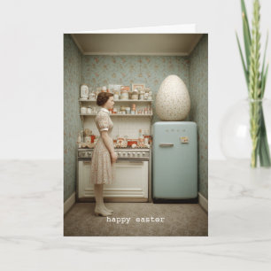 Surreal Vintage Kitchen With Giant Egg Card