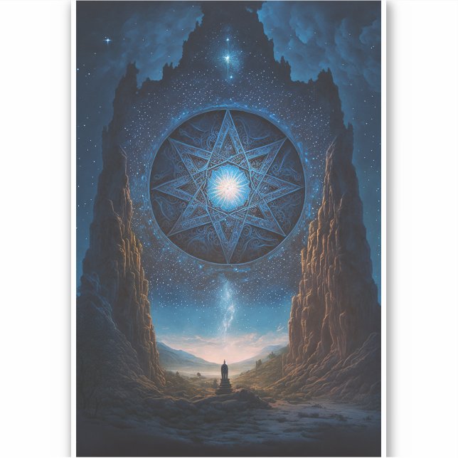 Surreal Visionary Landscape Art Sticker (Front)