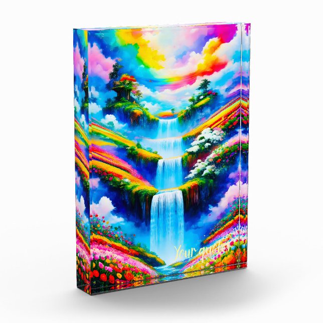 Surreal Waterfall Fantasy Art Photo Block (Left)