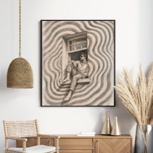 Surreal Wavy Window Portrait Dreamy Wall Art