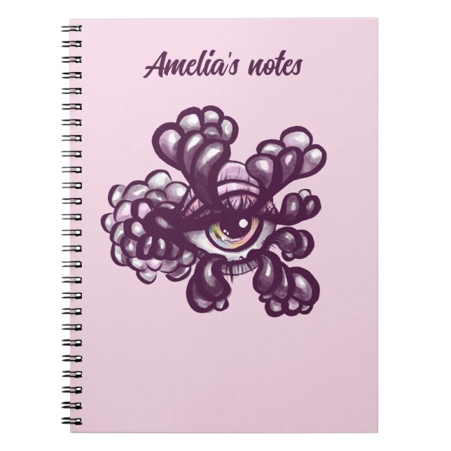 Surreal Weirdcore Eye Artwork in Dreamy Pastel Notebook (Front)