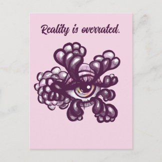 Surreal Weirdcore Eye Artwork in Dreamy Pastel Postcard