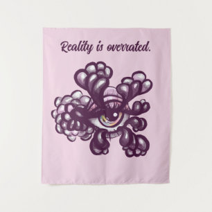 Surreal Weirdcore Eye Artwork in Dreamy Pastel Tapestry