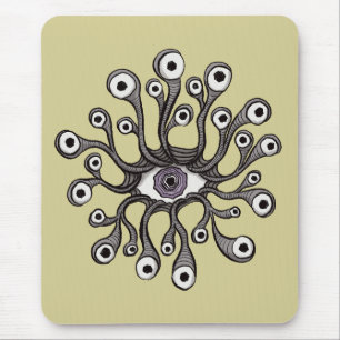 Surreal Weirdcore Eye Tentacle Artwork Mouse Mat
