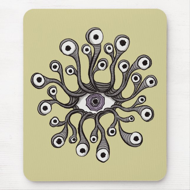 Surreal Weirdcore Eye Tentacle Artwork Mouse Mat (Front)