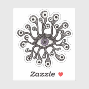 Surreal Weirdcore Eye Tentacle Artwork - Purple