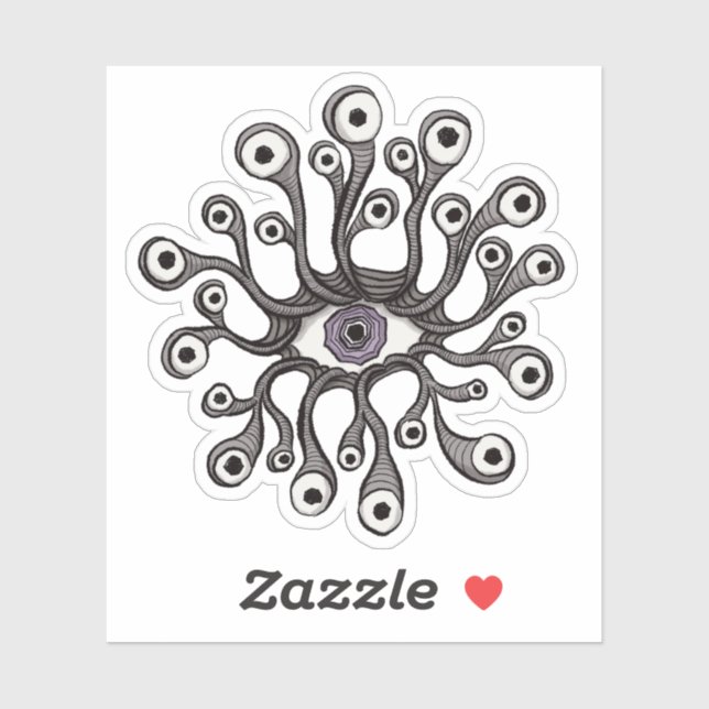 Surreal Weirdcore Eye Tentacle Artwork - Purple (Sheet)