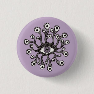 Surreal Weirdcore Eye Tentacle Artwork - Purple 3 Cm Round Badge