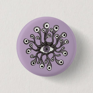 Surreal Weirdcore Eye Tentacle Artwork - Purple 3 Cm Round Badge